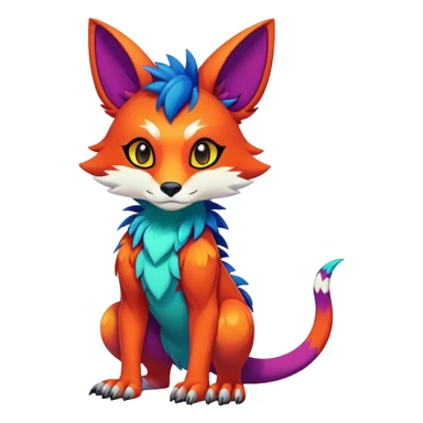colorful anthro vernid fursona Fakemon sticker