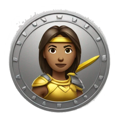 coin with woman warrior sticker