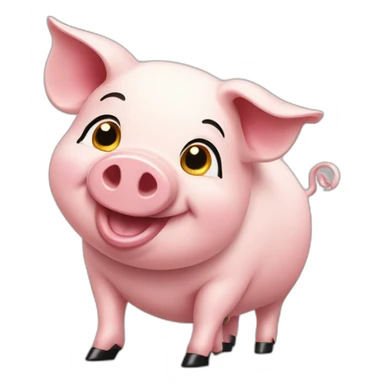Happy pig in high heels sticker