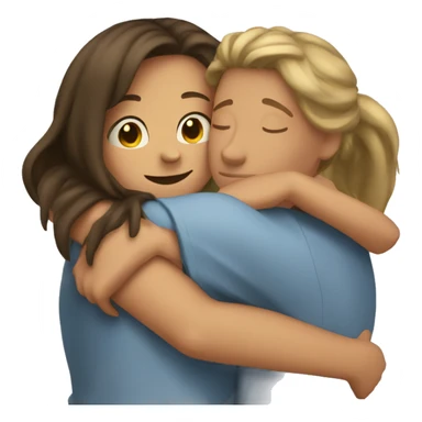 Girl hug sticker