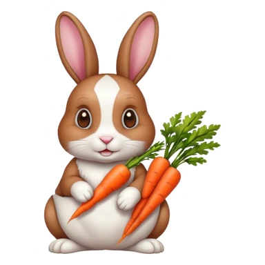 a rabbit with carrots sticker
