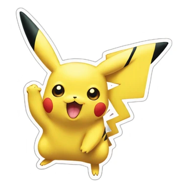 Pikachu embrassant Bulbizarre sticker