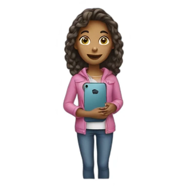 Girl with a phone sticker