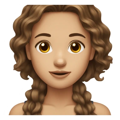 Brown hair brown eyes wavy hair girl sticker