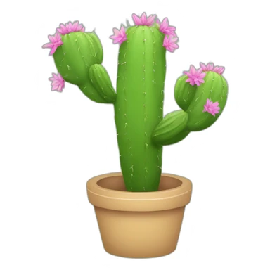 cactus with flowers lineart sticker
