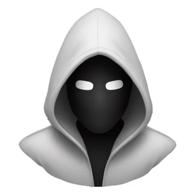 grayscale black mysterious masked hooded man sticker