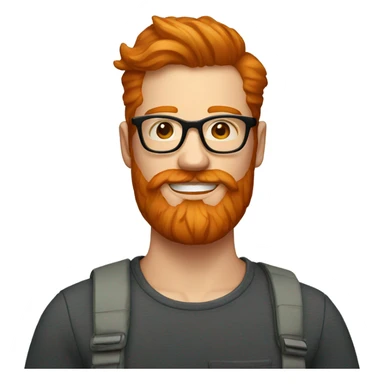 ginger hipster man with beard and glasses sticker