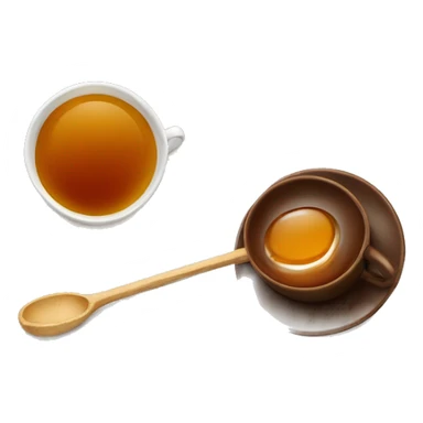 brown cup with tea on saucer honey spoon  sticker