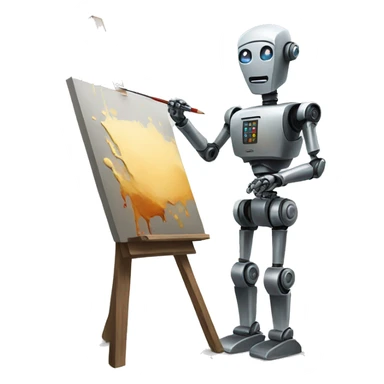robot painting sticker