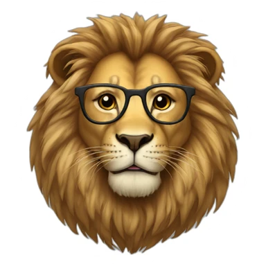 Lion with glasses sticker