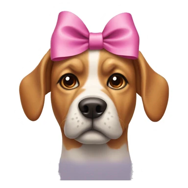Dog with a bow on top of its head sticker