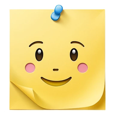 sticky note with a checkmark emoji style sticker