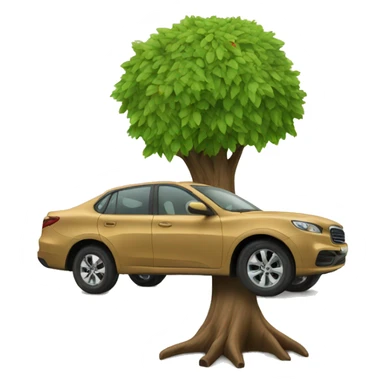tree with a car sticker