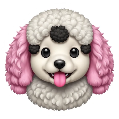 Caniche blanco y negro sticker