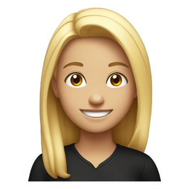 smiling girl in black shirt sticker