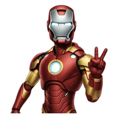 Ironman Shows peace sign sticker