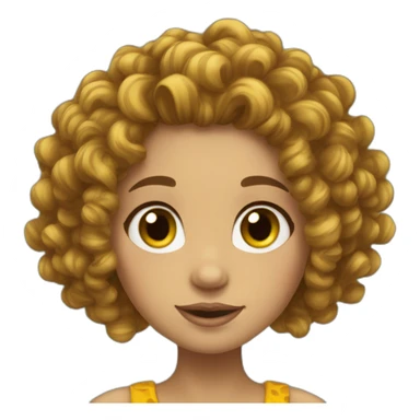 Girl curly brozn hair déguisement girafe sticker