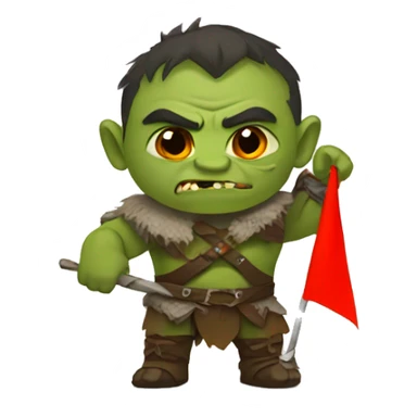orc with rusian flag sticker
