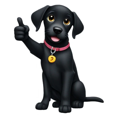 black labrador puppy giving thumbs up sticker
