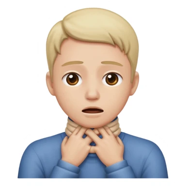 Someone chocking themselves  with their hands around their neck sticker