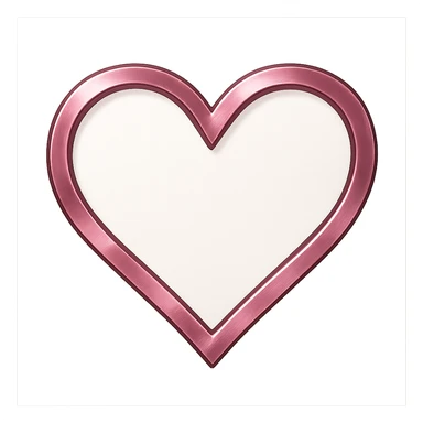 heart with a pink metallic border, clean digital illustration, no background sticker