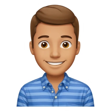 Man with blue Striped Shirt not a t shirt sticker