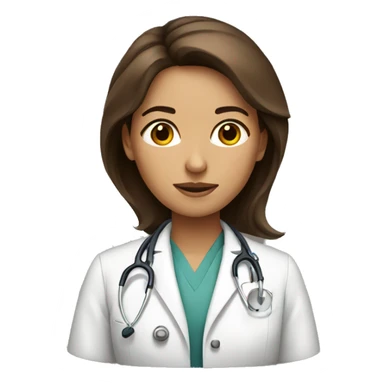 Brown hair women doctor sticker