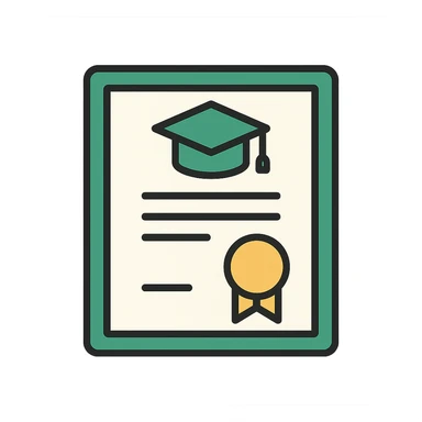 university degree or diploma, minimalistic, green gold and white color scheme, clean lines sticker