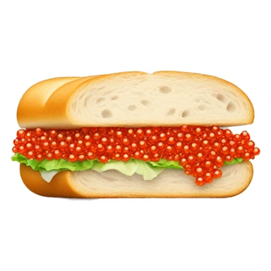 sandwich with red caviar sticker