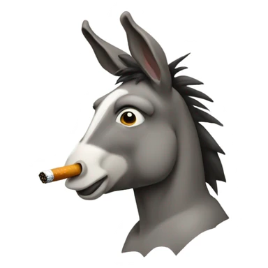 Donkey smoking cigarette sticker