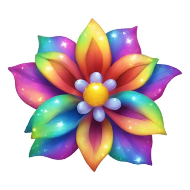 rainbow sparkle flower sticker