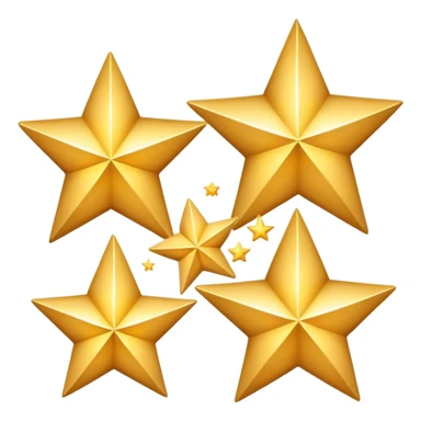 3 golden stars, one big in the center and two smaller on the sides sticker