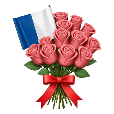 SPAM MEAT rose bouquet wrapped in french flag sticker