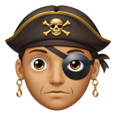 Eye patch pirate with earring, one eye covered
 sticker