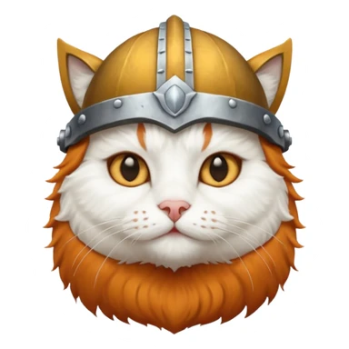 viking white cat sticker