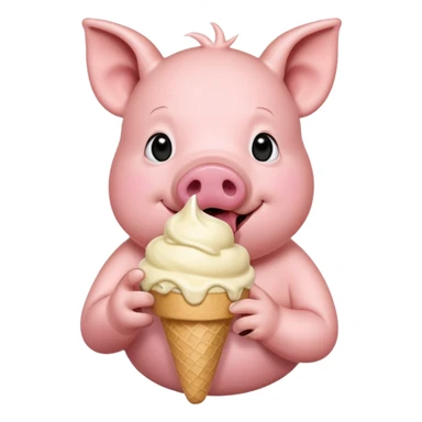 Pig eating ice cream sticker