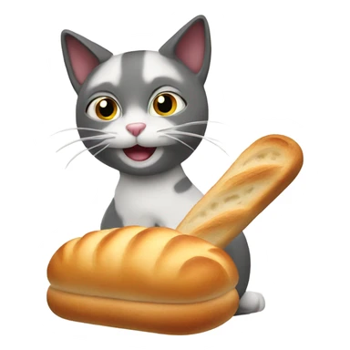 cat baking bread sticker