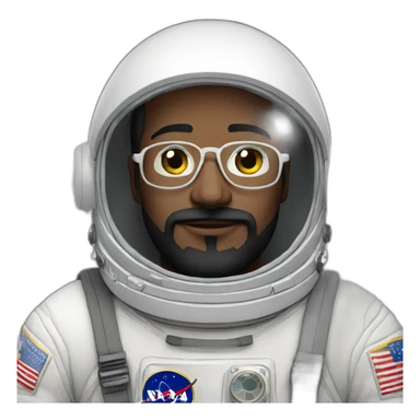 astronaut black-beard caucasian-man white-glasses sticker