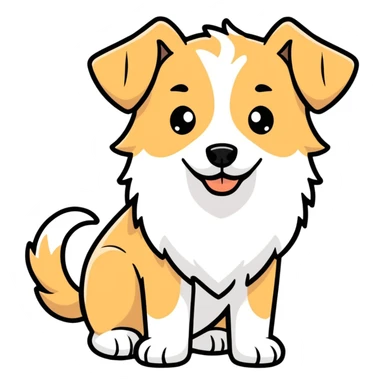 dog with hair  sticker