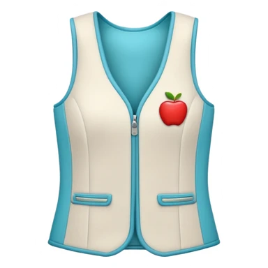 Apple-style 3D emoji of a women’s vest, sleeveless, fitted design, stylish cut, light fabric texture, feminine look, no background sticker