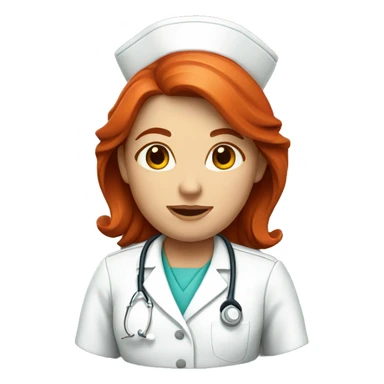 red head nurse  sticker