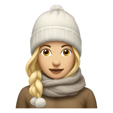 Woman Running Blonde Snow Hat Scarf sticker
