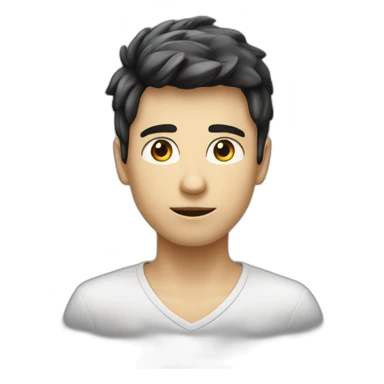 Un garçon un pas trop blanc au cheveux noir et au yeux sombre uq sticker