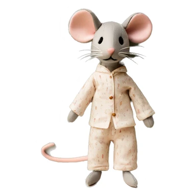 maileg fabric mouse in pajamas sticker
