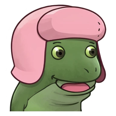 kawaii girl with pink spam meat sticker