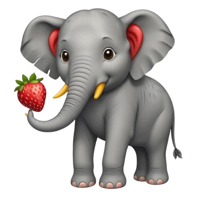 Elephant strawberry feeding birds sticker