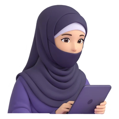 girl with hijab computer science engineer working with metaverse technology sticker