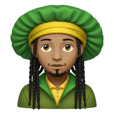 Jamaican dreads with a Jamaican bonnet no person just the hair sticker
