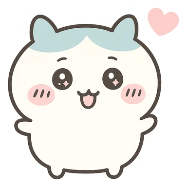 chiikawa character, happy expression, pastel colors, minimal background sticker