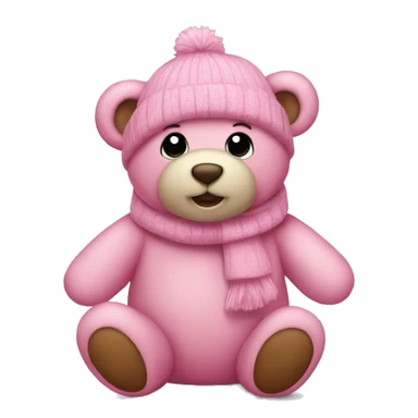 Pink Teddy Bear Winter sticker